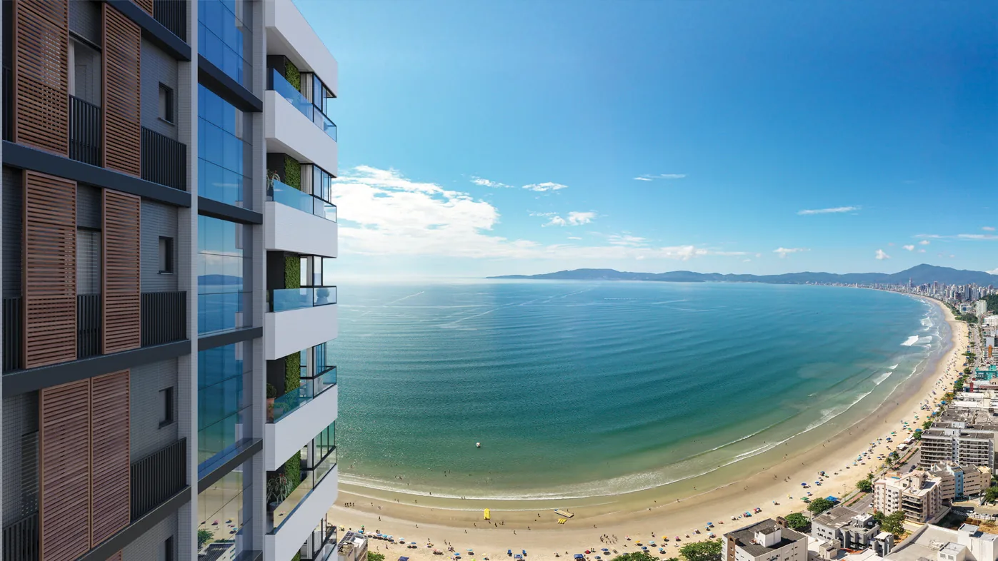 Vista de la playa de Itapema desde el edificio Gran Vittoria
